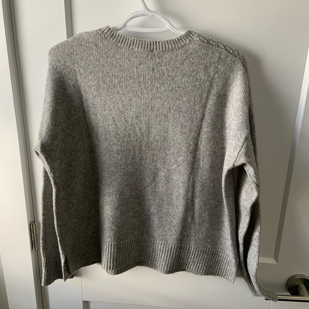 Grey waffle knit sweater - Picture 3 of 4